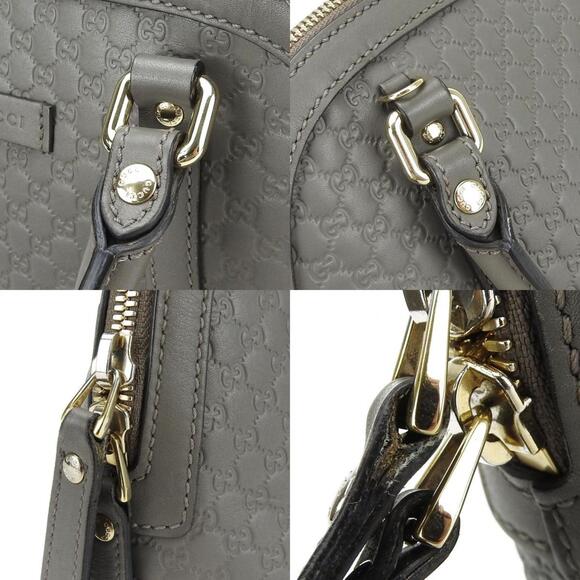 GUCCI Authentic Gray Leather Shoulder Bag